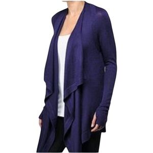 Lululemon Express Yourself Wrap Waterfall Cardigan Purple Cashmere Blend